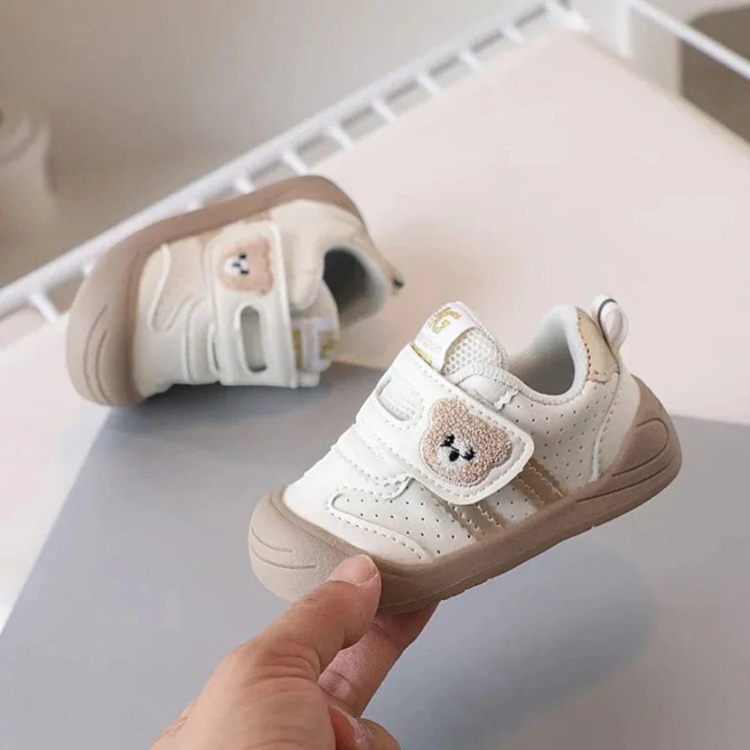 Baby Shoes with Bear Strap Detail