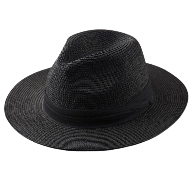 Chapeau en paille à large bord avec détail ruban
