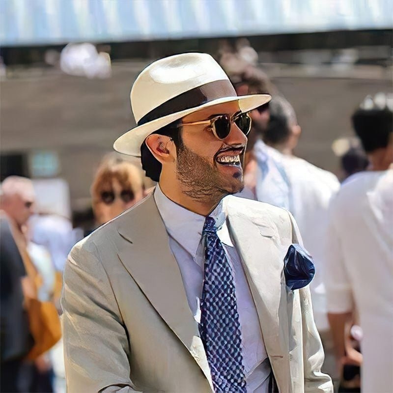 Chapeau en paille à large bord avec détail ruban