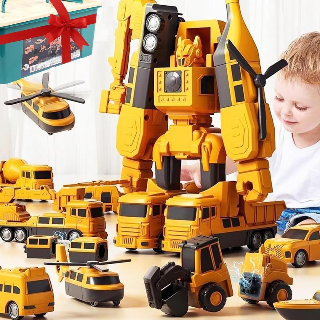 Construction Vehicle Toy Set with Storage Box