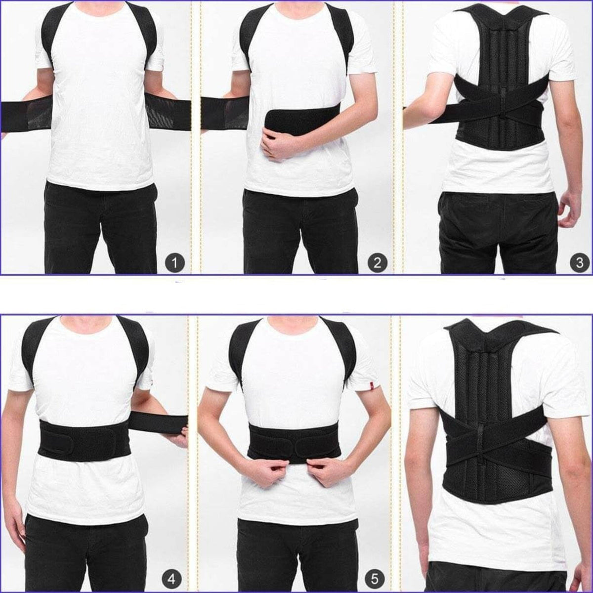 Correcteur posture dos unisexe gilet alignement