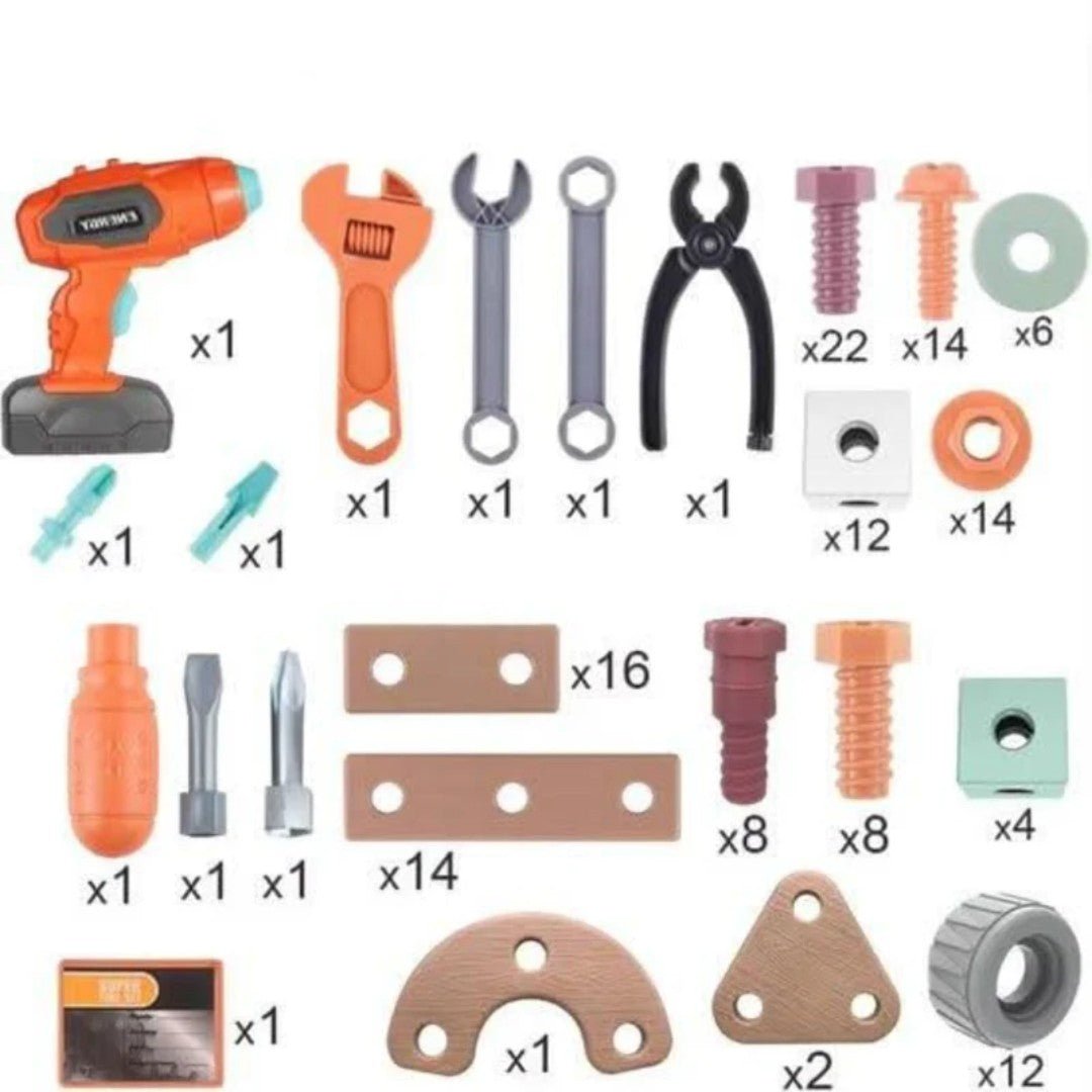 Creative Construction Tool Set with Case and Tools