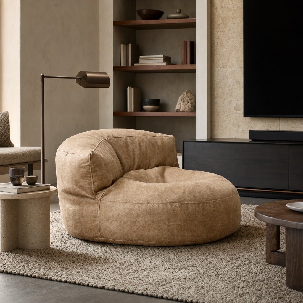 Darrin Ergonomic Faux Suede Beanbag Sofa Cover