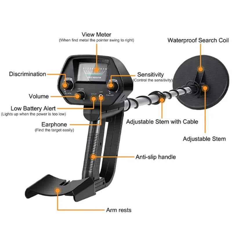 Professional Underground Metal Detector - High Accuracy for Gold Detecting & Treasure Hunting