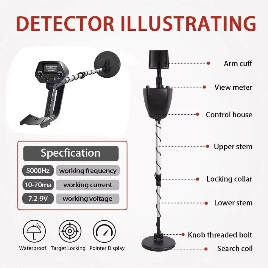 Professional Underground Metal Detector - High Accuracy for Gold Detecting & Treasure Hunting