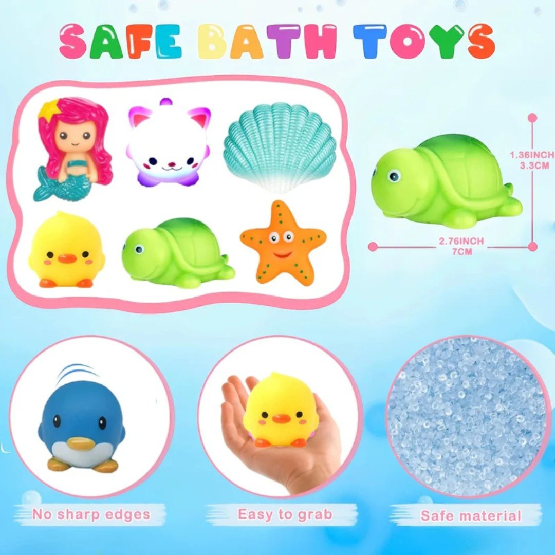 Floating Ocean Animals Bath Toy Set