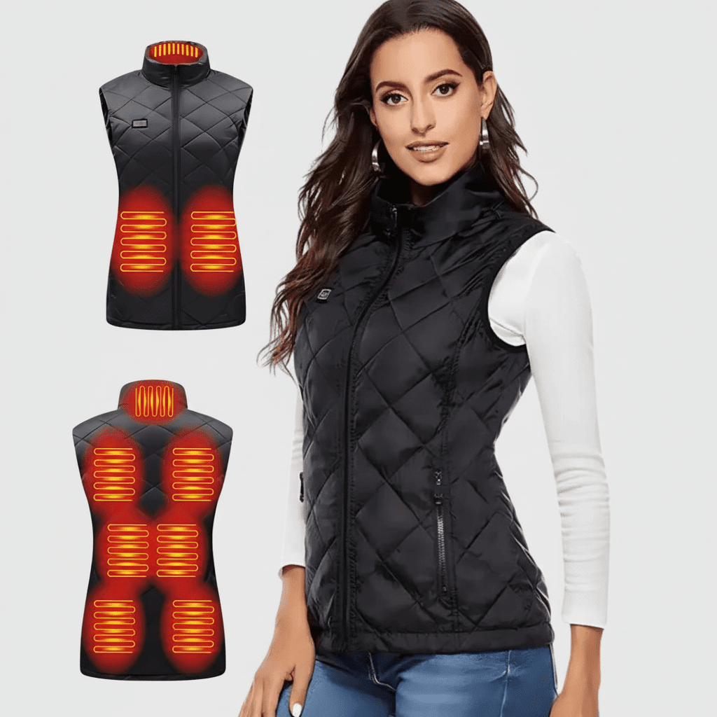 Heated Vest Women Electric Quilted Gilet Outdoor Winter Warmth