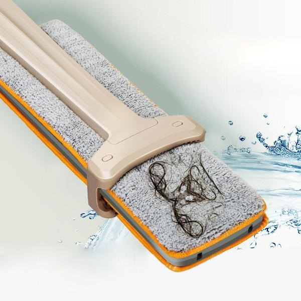 Self-Wringing Double-Sided Flat Microfiber Mop & Broom With 360 Degree Spin