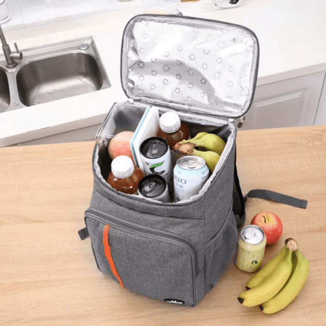 Insulated cooler backpack front view