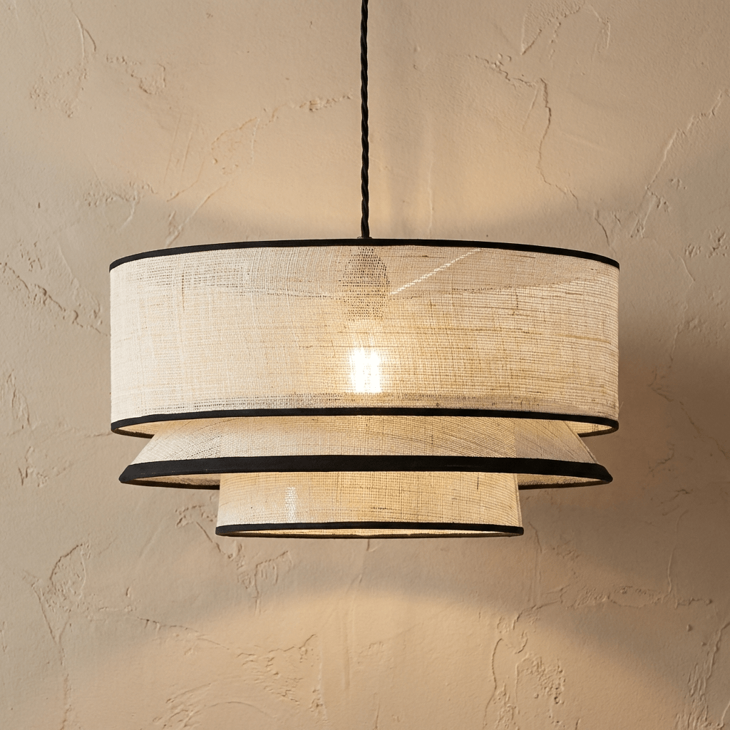 Japandi Halo Woven Chandelier