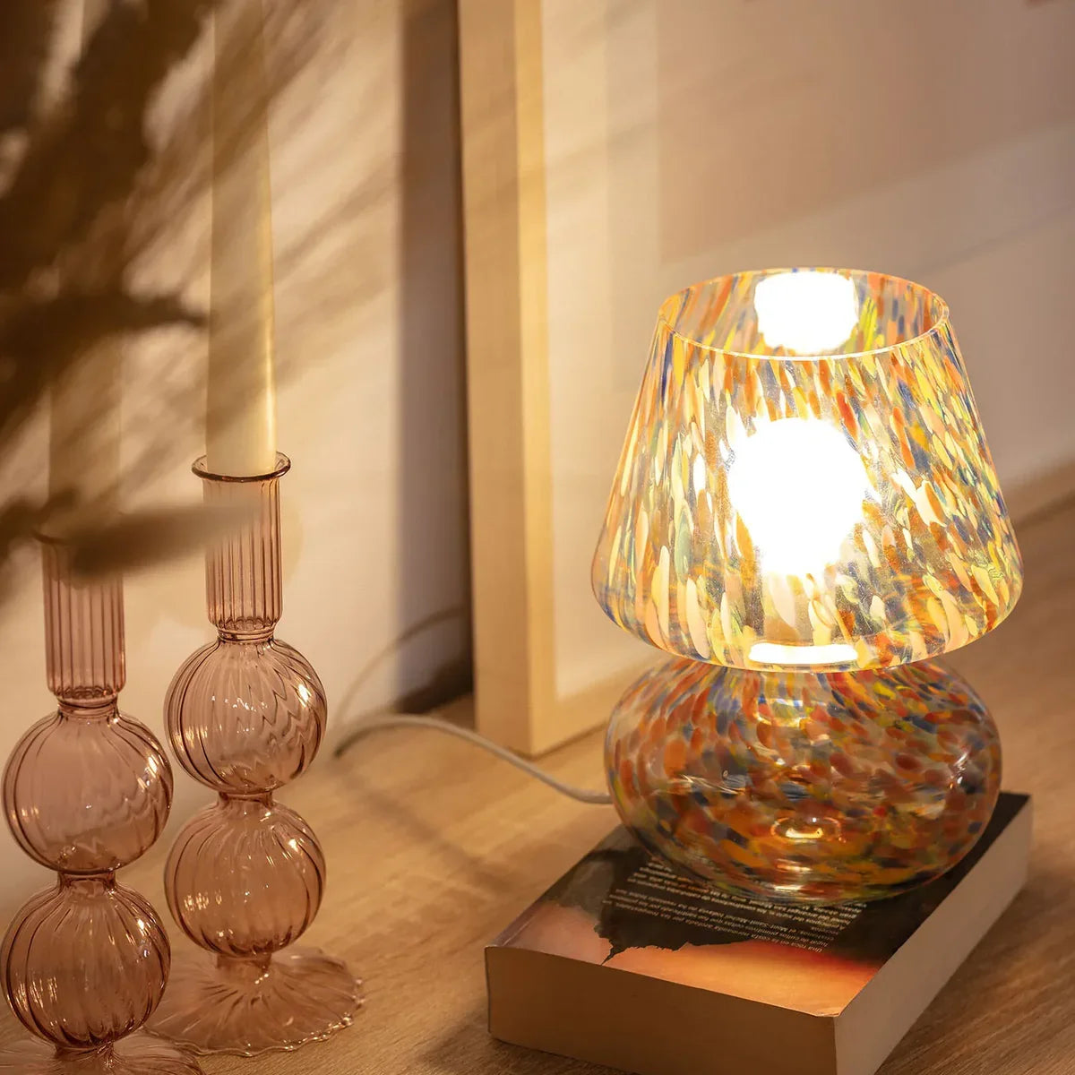 Multicolored Glass Lamp for Elegant and Atmospheric Lighting