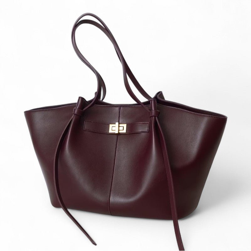 Large Camille Black PU Leather Bag