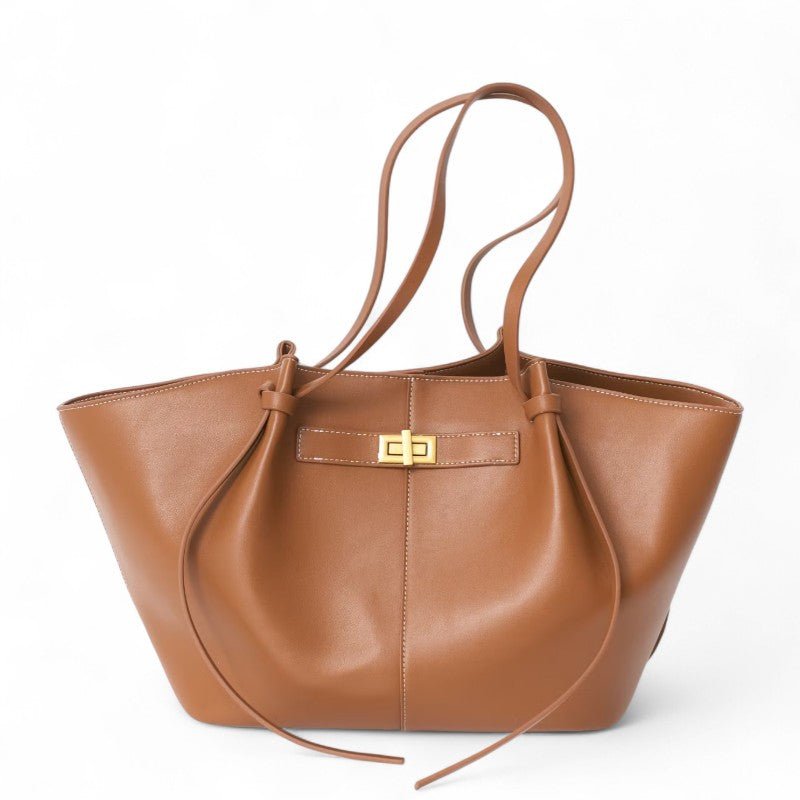Large Camille Black PU Leather Bag