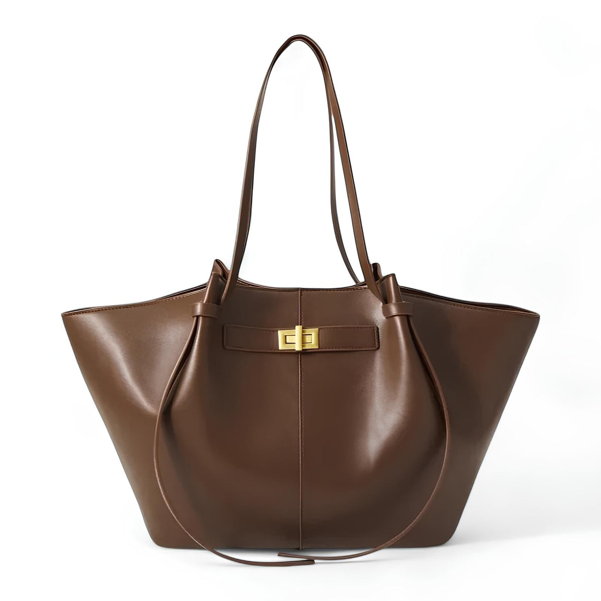 Large Camille Black PU Leather Bag