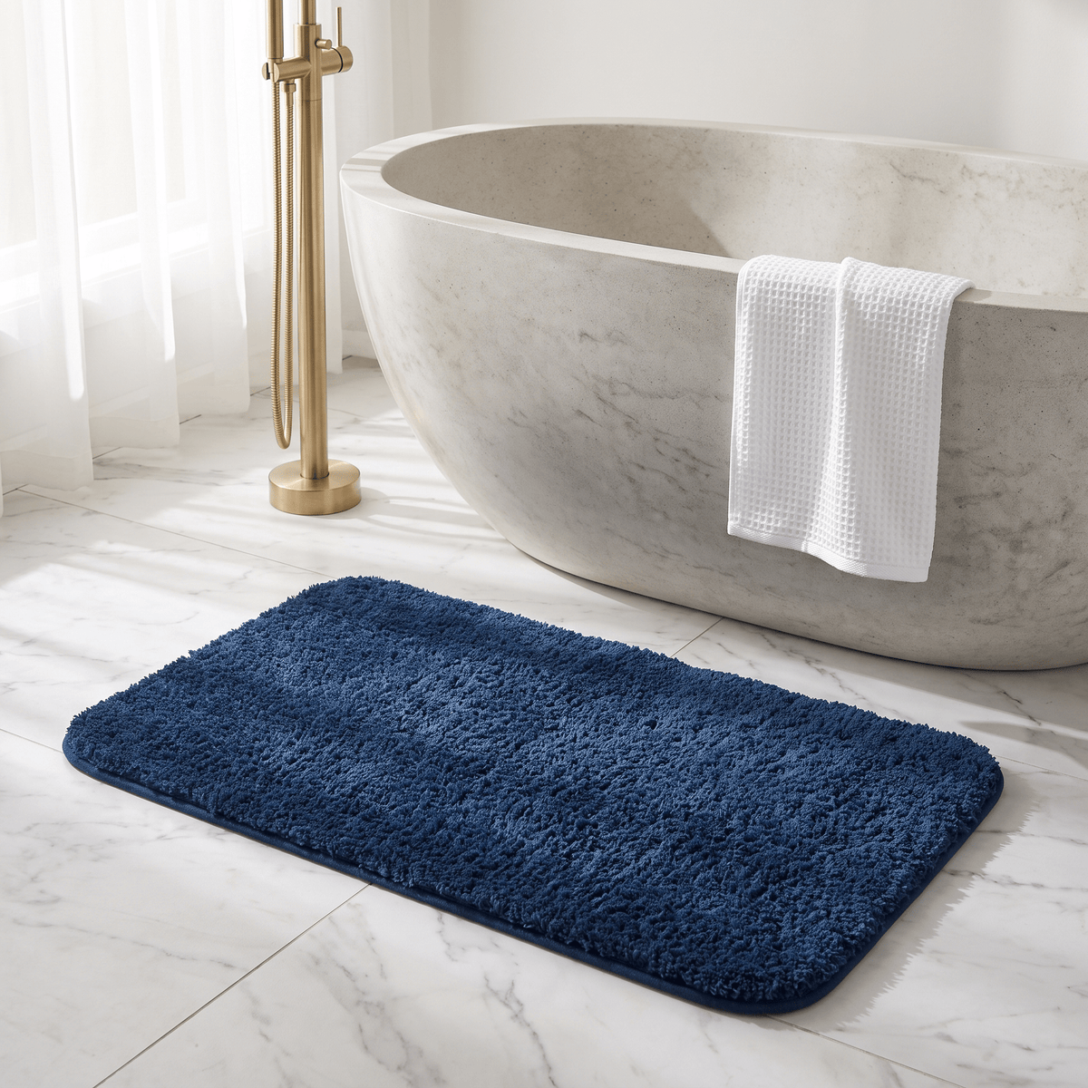 Mala Faux Fur Plush Bath Rug