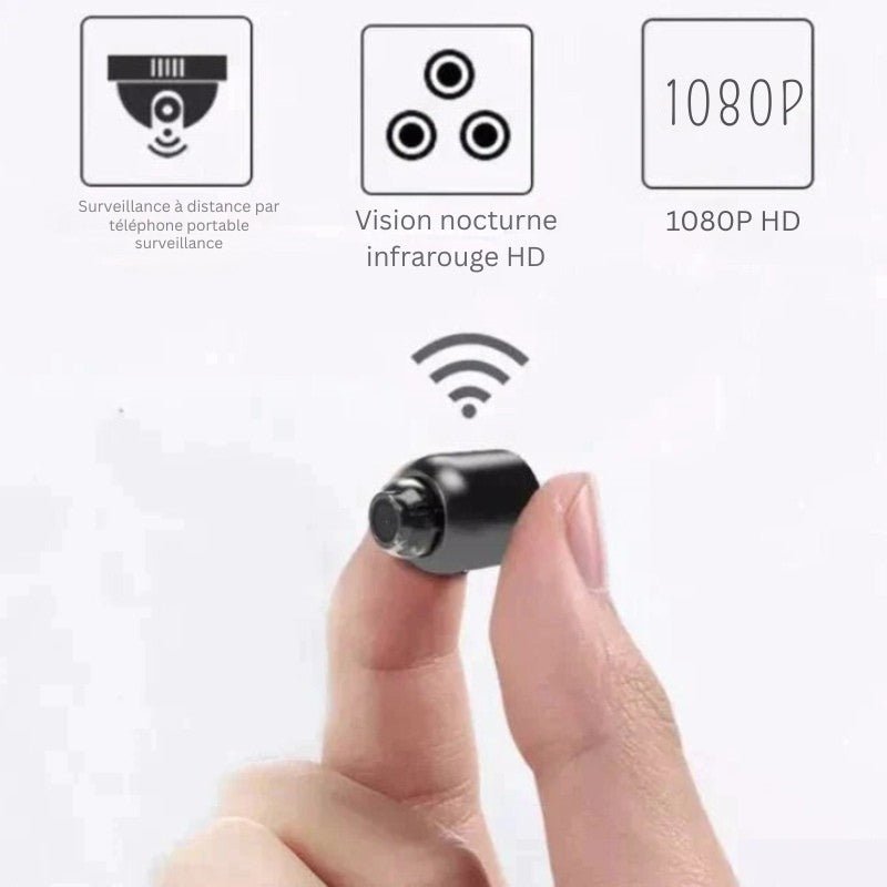 Mini Caméra de Sécurité Wi-Fi avec Alertes en Temps Réel et Vision Nocturne