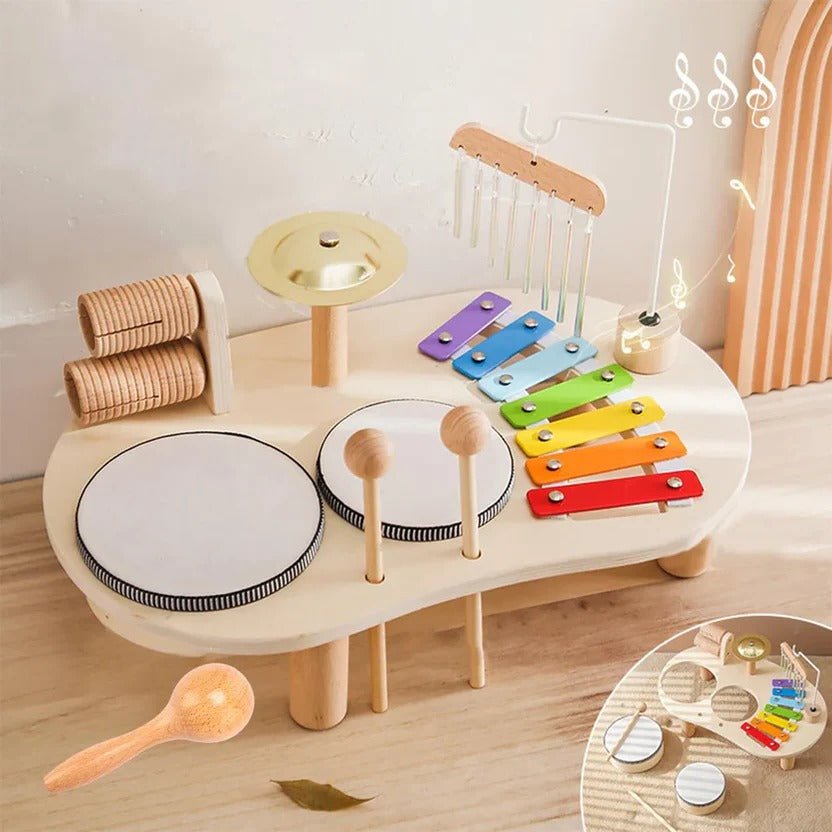 Wooden Drum Kit – Musical Instrument Set for Toddlers