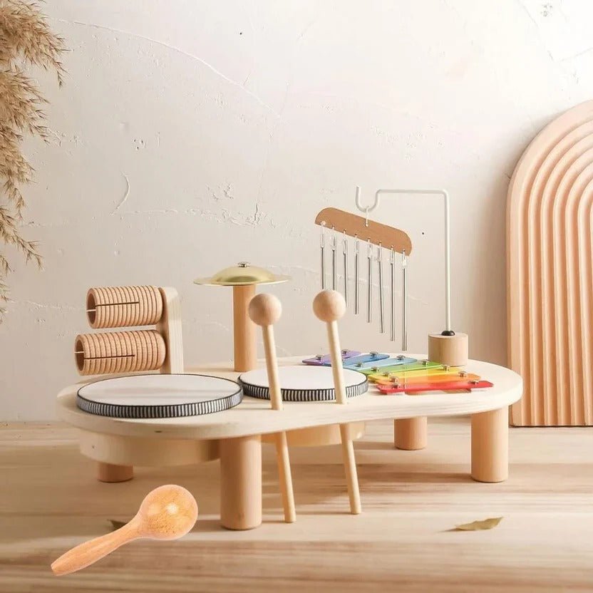 Wooden Drum Kit – Musical Instrument Set for Toddlers