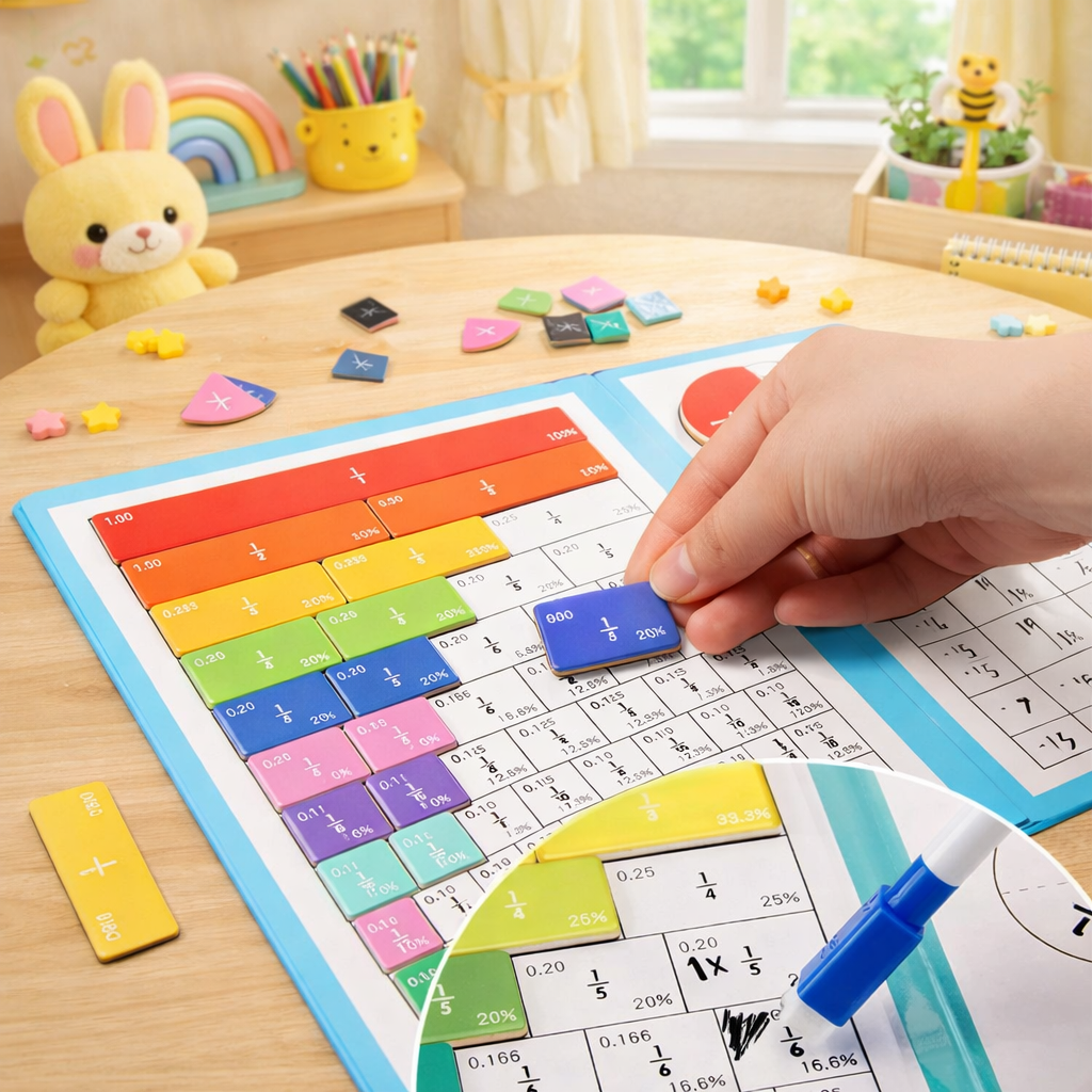 Montessori Fraction Magnet Learning Set for Children
