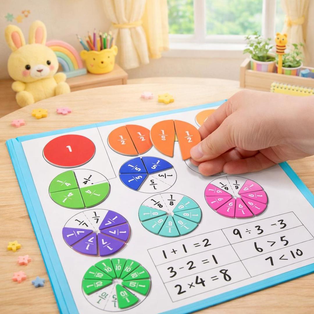 Montessori Fraction Magnet Learning Set for Children