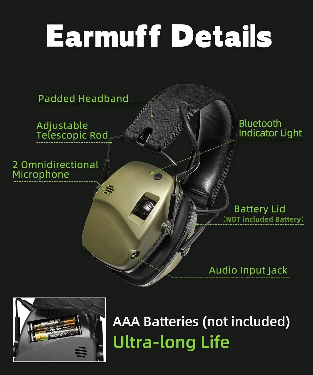 Noise Cancelling Ear Muffs for Shooting