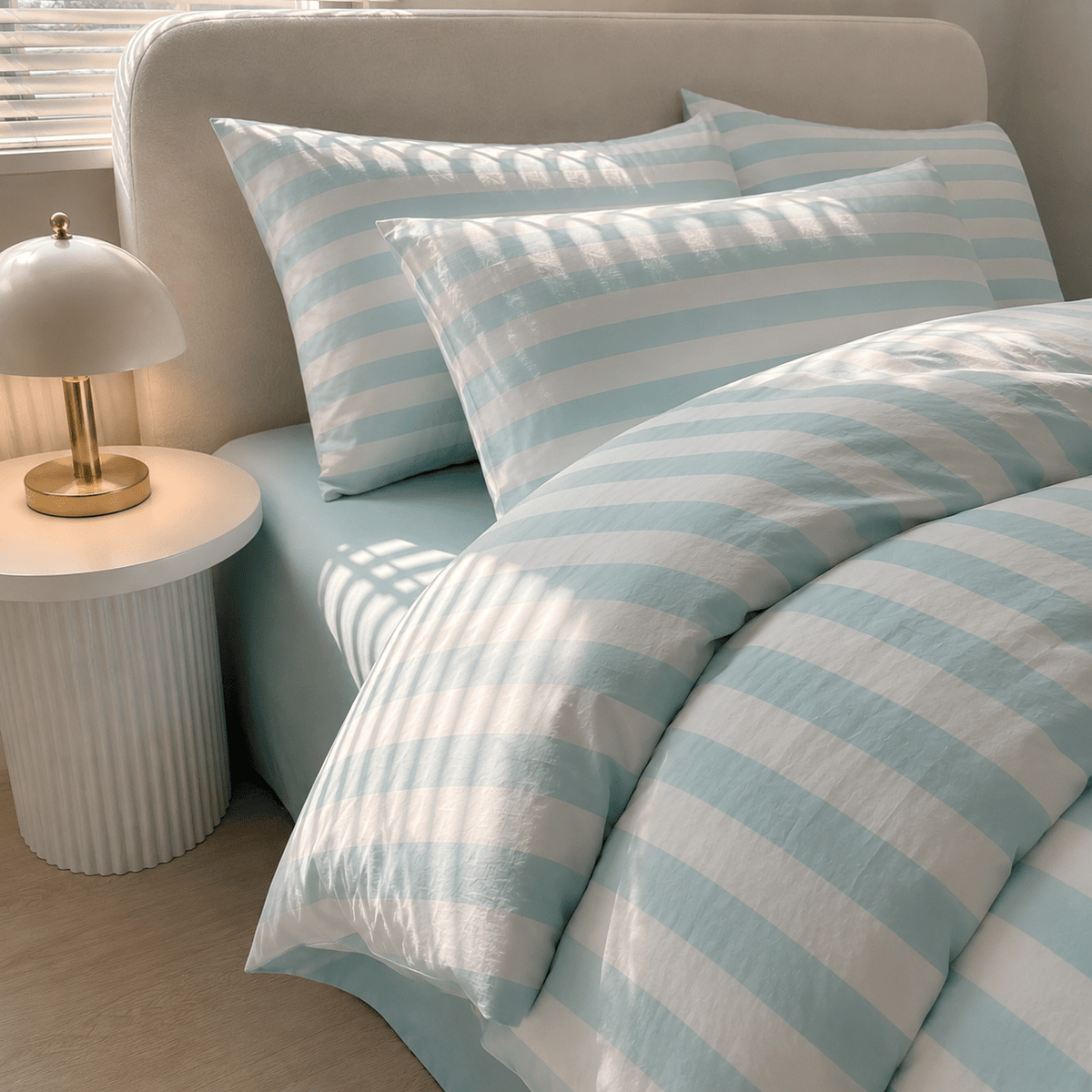 Noosa Striped Cotton Bedding Set with Doona Cover & Pillowcases