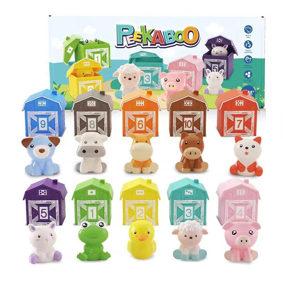 Peekaboo Counting Barn Toy Set