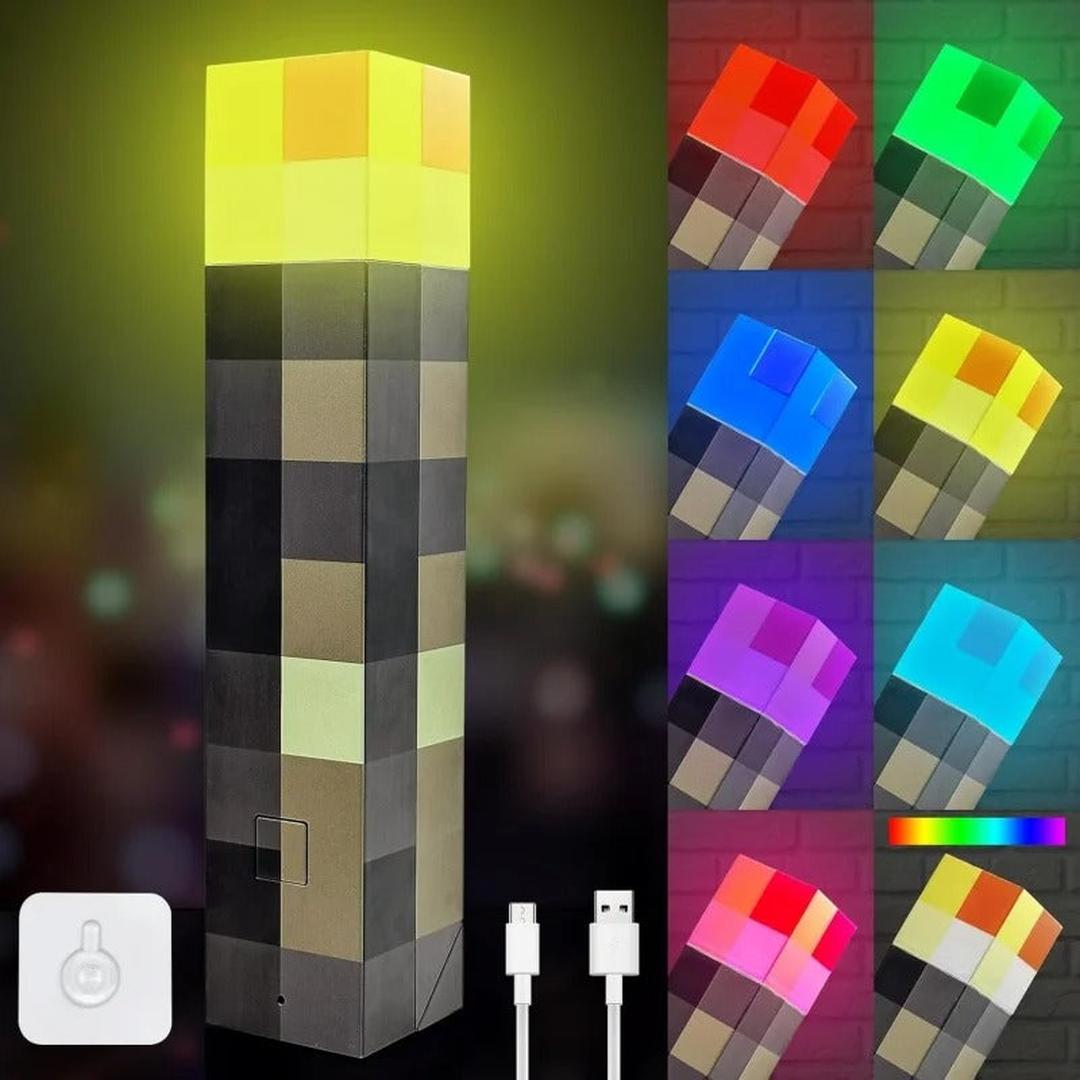 Pixel block torch LED lamp detail