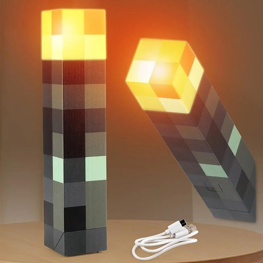 Pixel block torch LED lamp detail