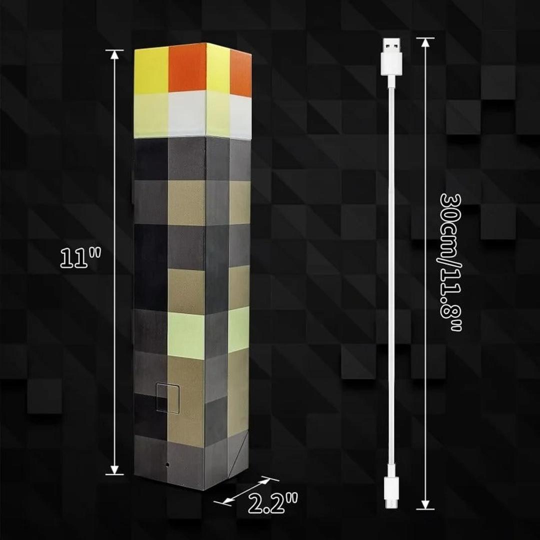 Pixel block torch LED lamp detail