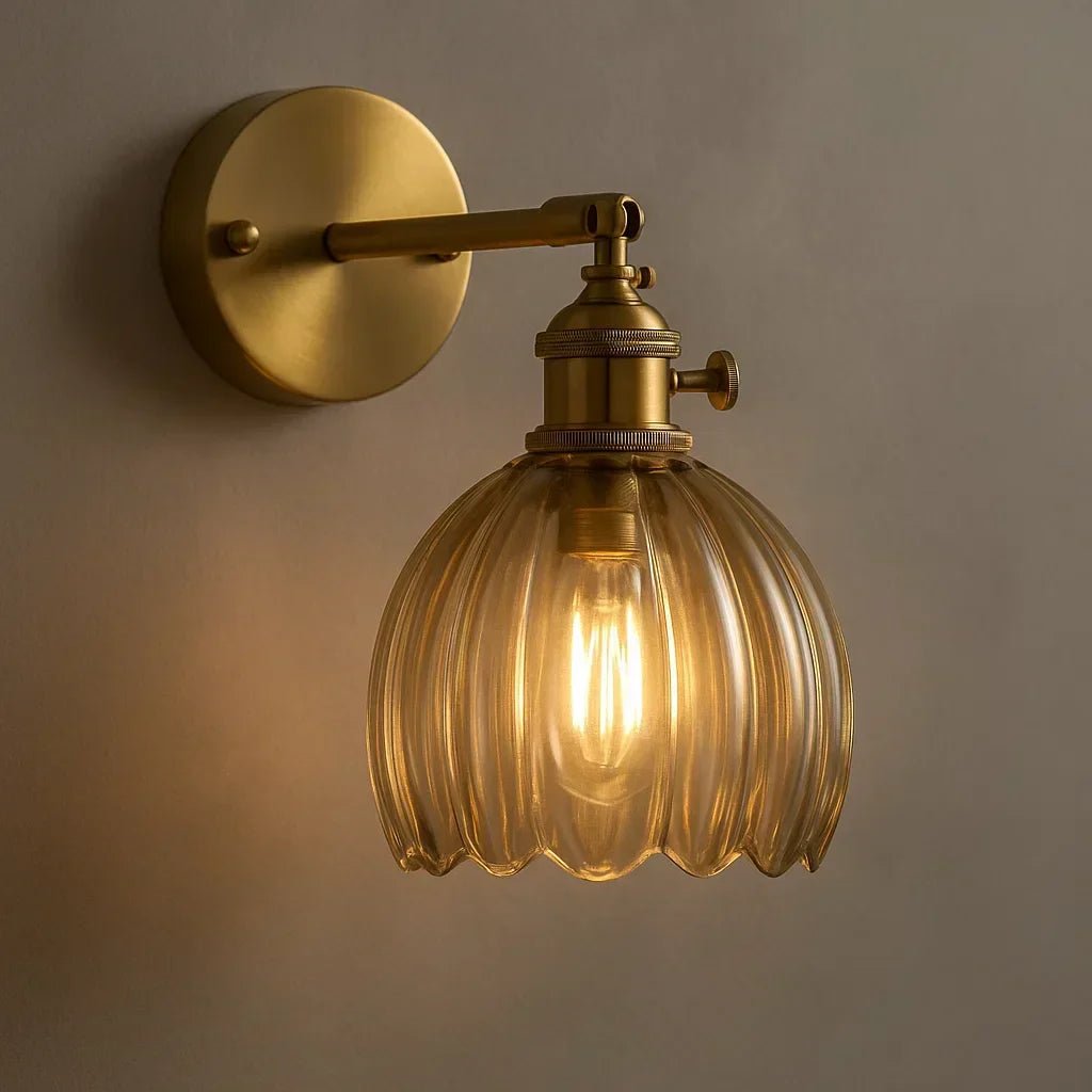 Retro Wall Lamp Glass Tulip Shade - Atmospheric Accent Lighting