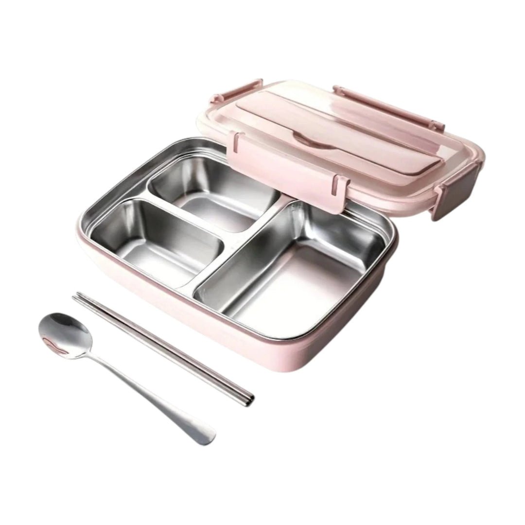 Stainless steel bento lunchbox pink