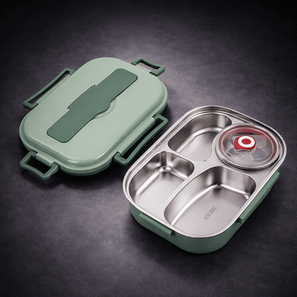 Stainless Steel Lunch Box 4 Compartment Thermal Food Container