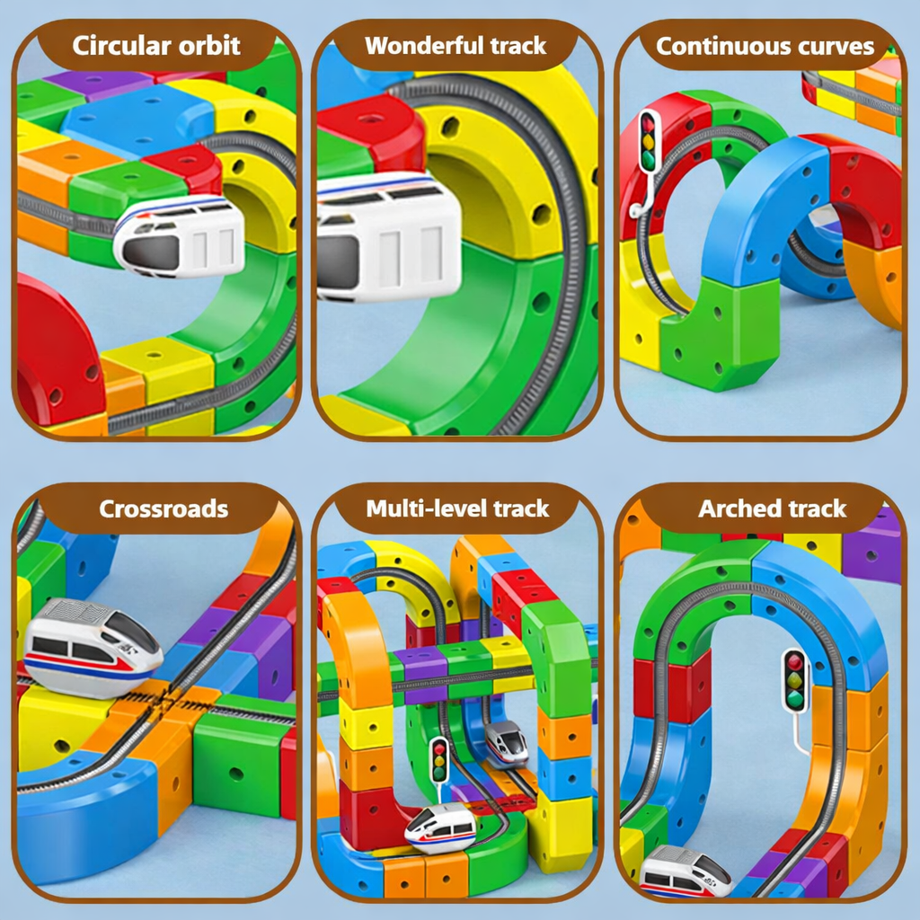TrackFusion Modular Race Track Building Set for Kids