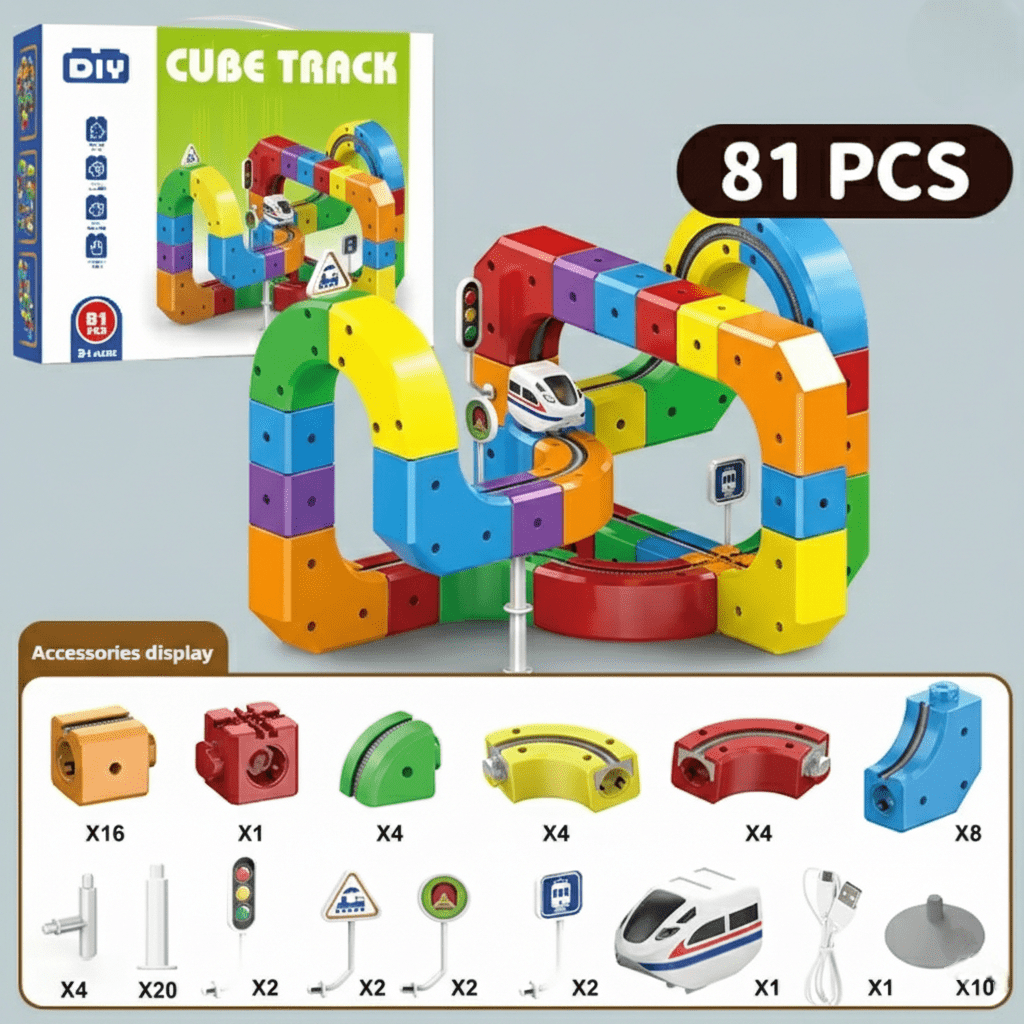TrackFusion Modular Race Track Building Set for Kids