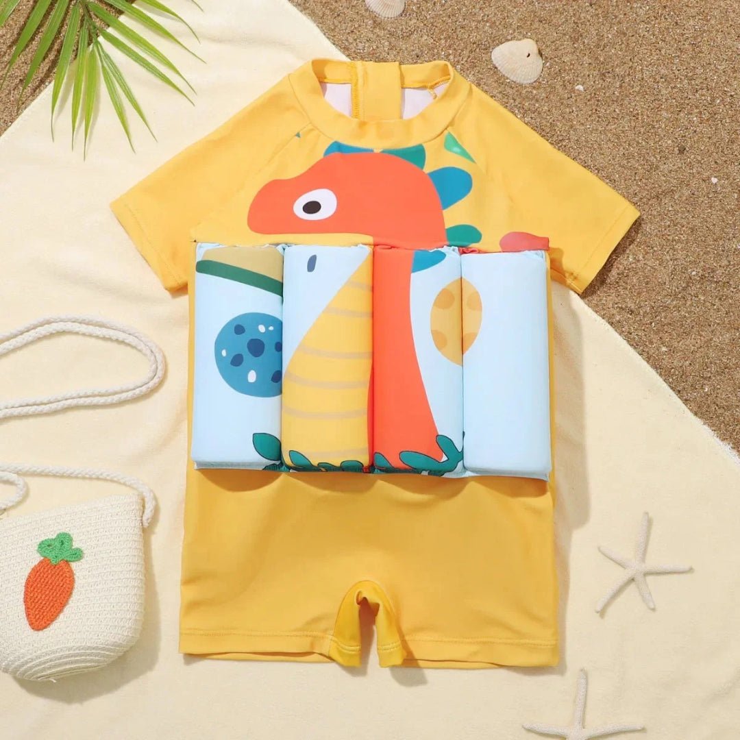 UV50+ swimsuit yellow dinosaur