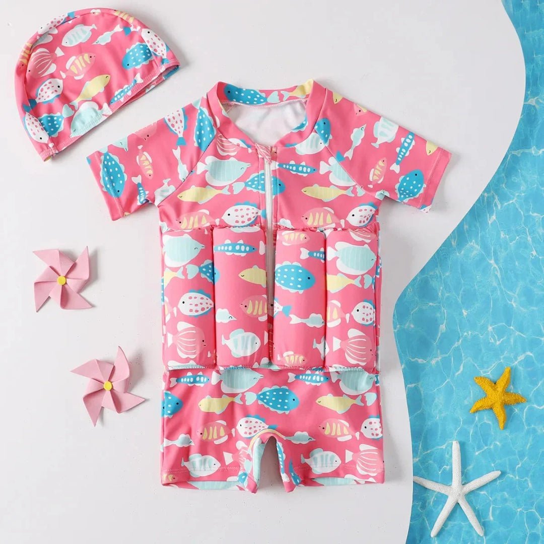 UV50+ swimsuit pink fish