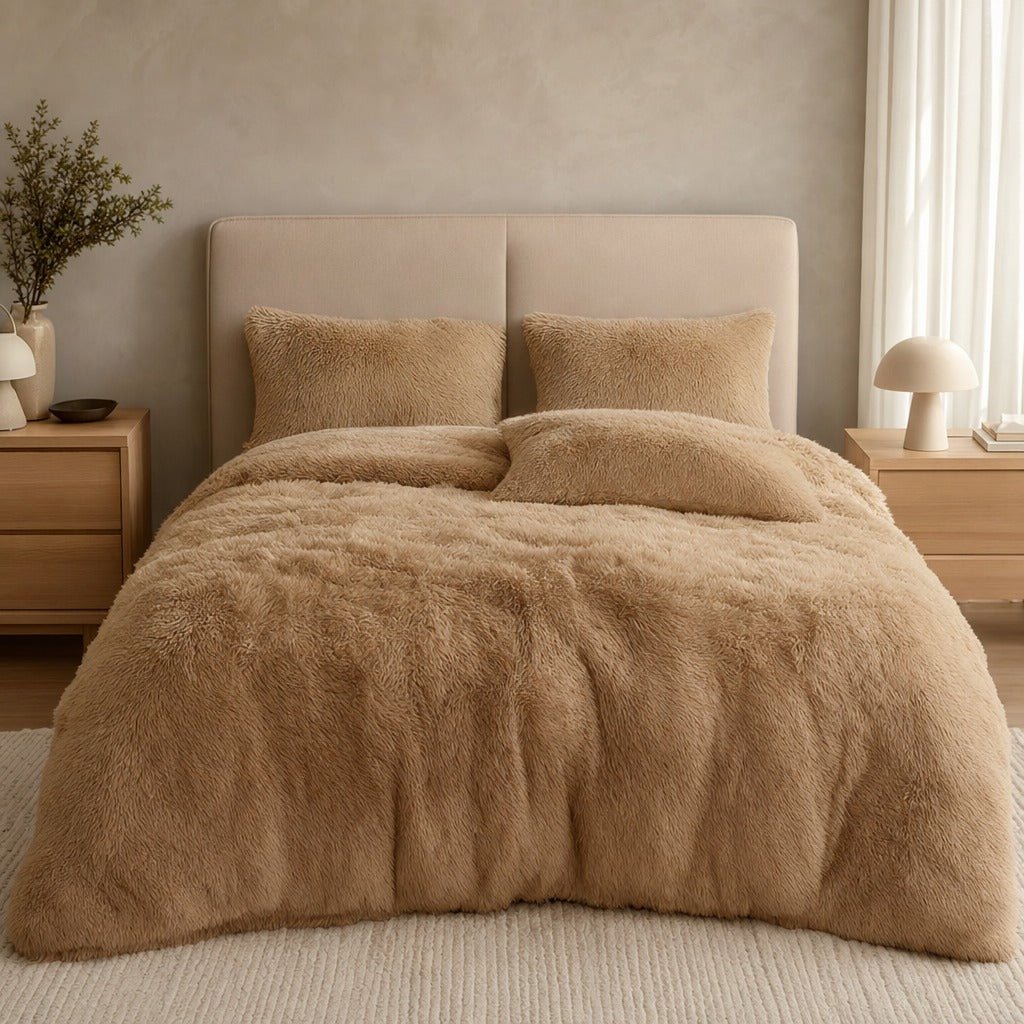 Velvet 3-Piece Soft Plush Bedding Set with Duvet Cover & Pillowcases