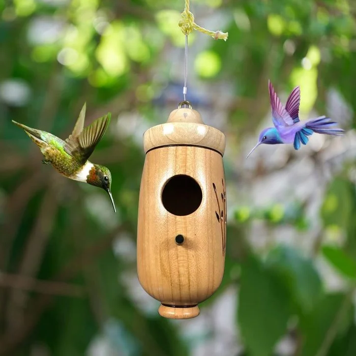 Wooden Hummingbird House - Gift for Nature Lovers